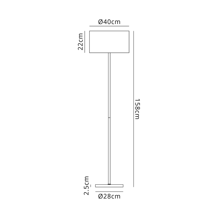 Idolite Devine Floor Lamp, 1 Light E27, Satin Black/Dark Grey/Silver 40x22cm Velvet Shade