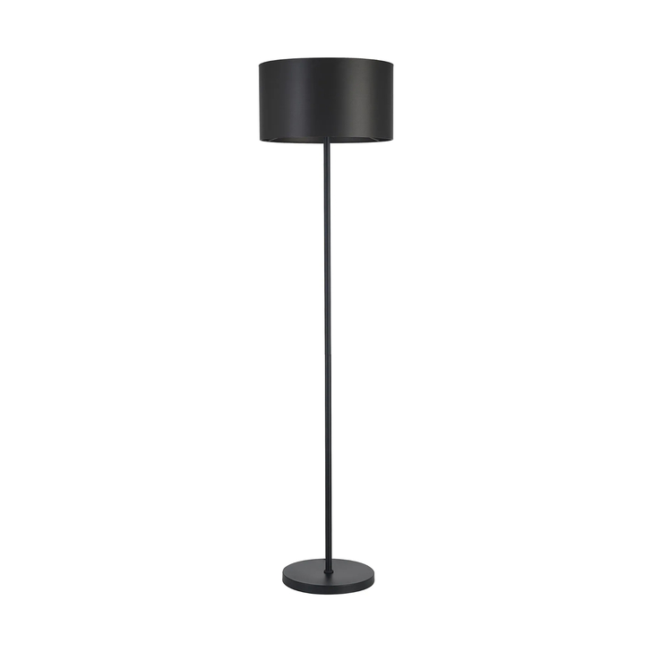 Idolite Devine Floor Lamp, 1 Light E27, Satin Black/Slate 40x22cm Satin Shade