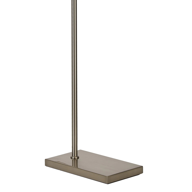 Idolite Devine Floor Lamp, 1 Light E27, Satin Nickel/Cement 30x20cm Linen Shade