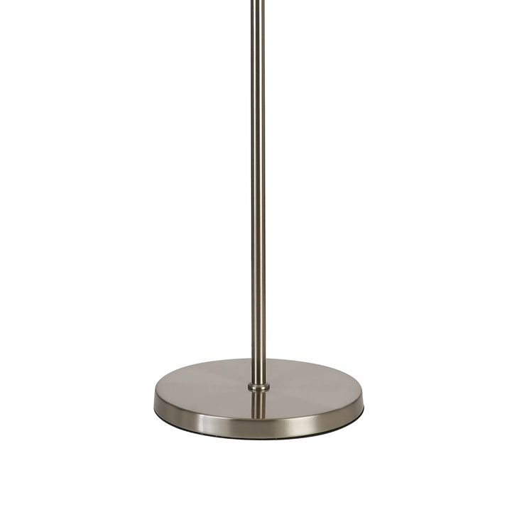 Idolite Devine Floor Lamp, 1 Light E27, Satin Nickel/Cement 40x22cm Linen Shade
