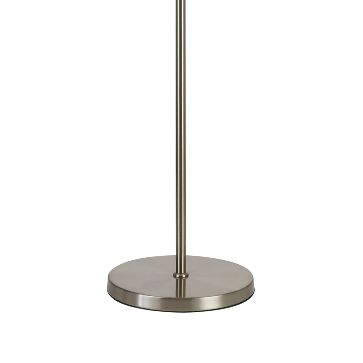 Idolite Devine Floor Lamp, 1 Light E27, Satin Nickel/Duck Egg 40x22cm Linen Shade