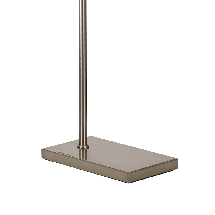 Idolite Devine Floor Lamp, 1 Light E27, Satin Nickel/Navy/Gold 30x20cm Velvet Shade