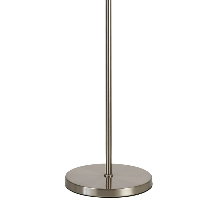 Idolite Devine Floor Lamp, 1 Light E27, Satin Nickel/Sage Green/Prosecco 40x22cm Velvet Shade