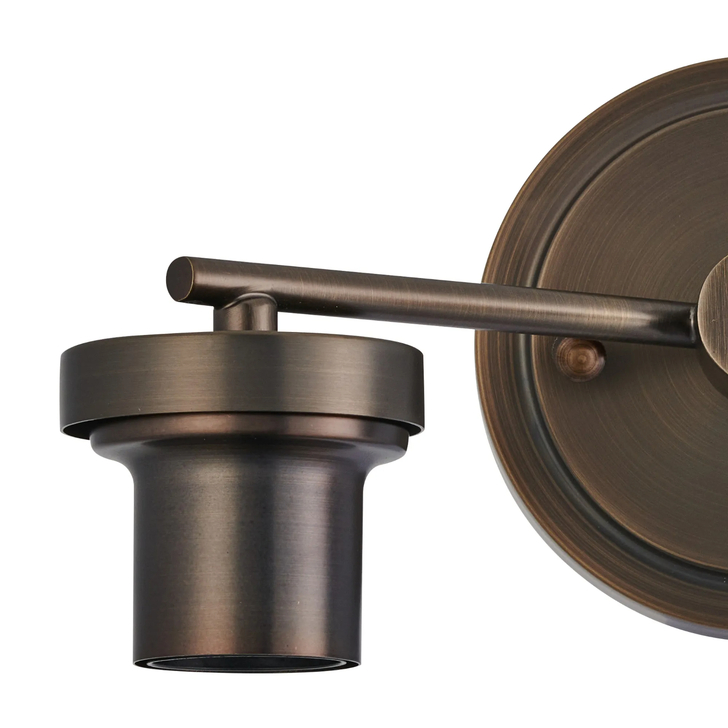 Idolite Devine Matt Bronze 2 Light E27 Round Plate Wall Light (FRAME ONLY)