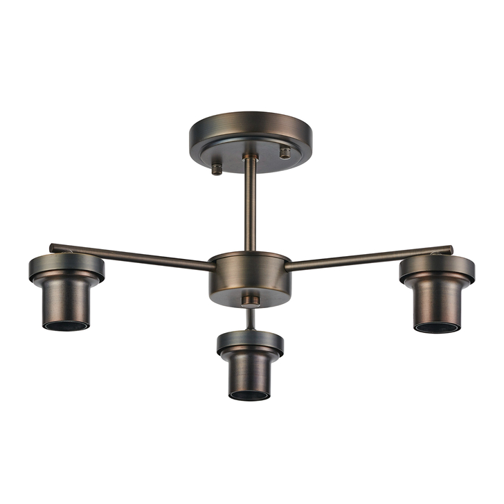 Idolite Devine Matt Bronze 3 Light Downward Semi Ceiling (FRAME ONLY)