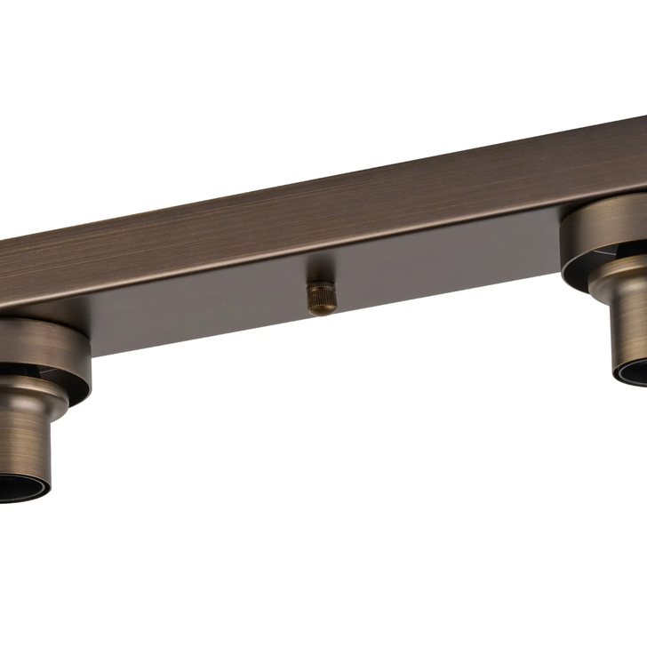 Idolite Devine Matt Bronze 3 Light E27 Linear Flush Ceiling (FRAME ONLY)