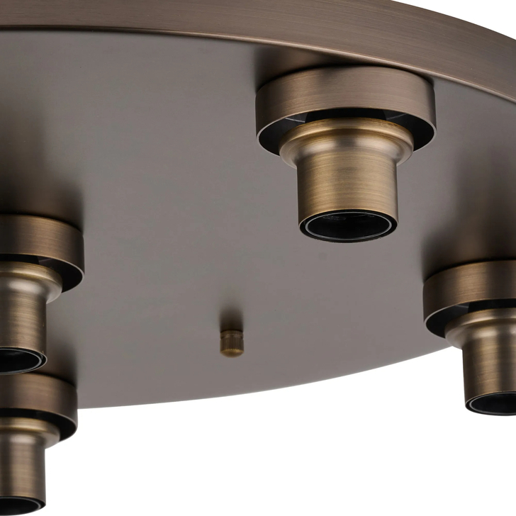 Idolite Devine Matt Bronze 6 Light E27 Round Flush Ceiling (FRAME ONLY)