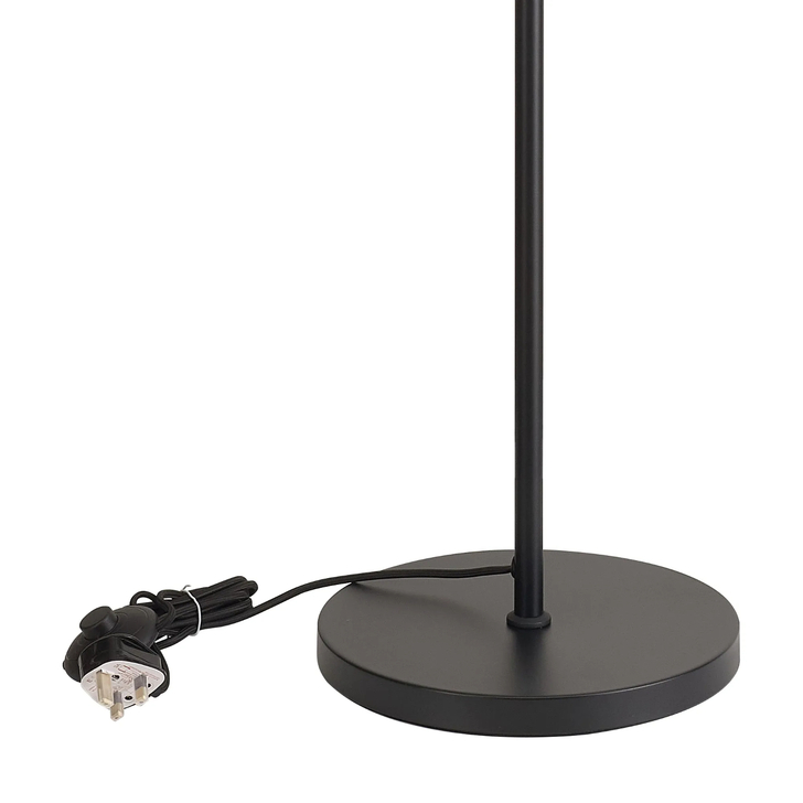 Idolite Devine Satin Black 1 Light E27 143cm Uplight Floor Lamp Without Shade,