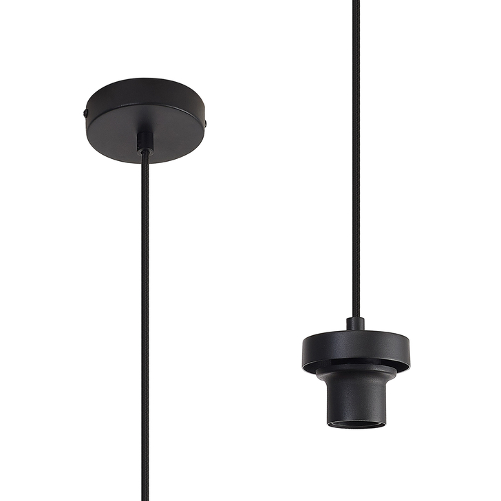 Idolite Devine Satin Black 1 Light E27 2m Pendant (FRAME ONLY)