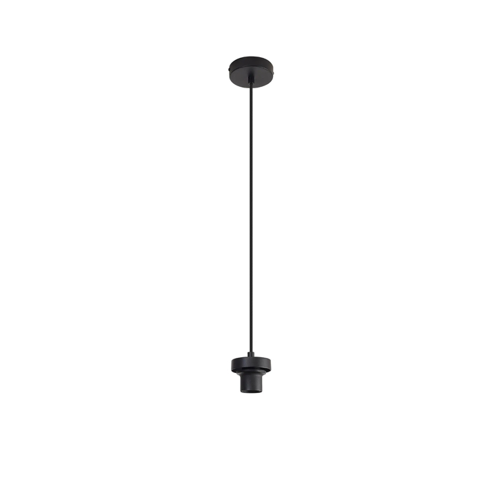 Idolite Devine Satin Black 1 Light E27 2m Pendant (FRAME ONLY)