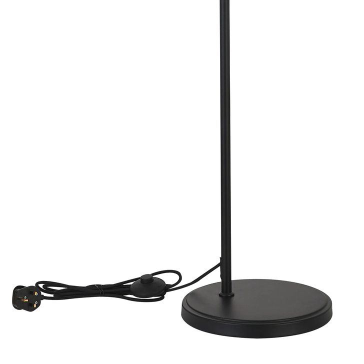 Idolite Devine Satin Black 1 Light E27 + Reading 1 Light GU10, 166cm Downward Floor Lamp Without Shade,