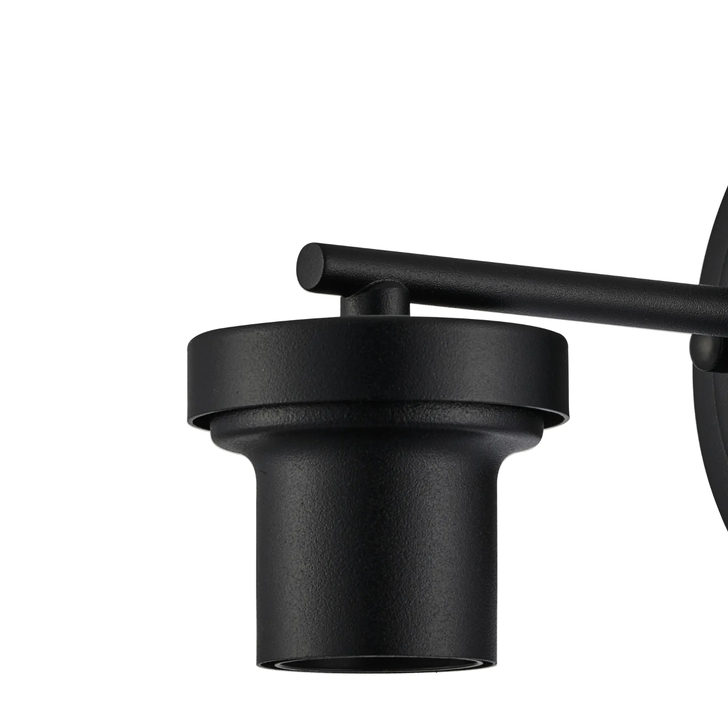 Idolite Devine Satin Black 1 Light E27 Round Plate Wall Light (FRAME ONLY)