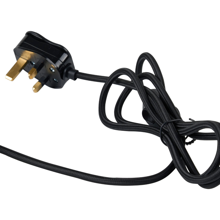 Idolite Devine Satin Black 1 Light E27 Shallow Table Lamp Without Shade,