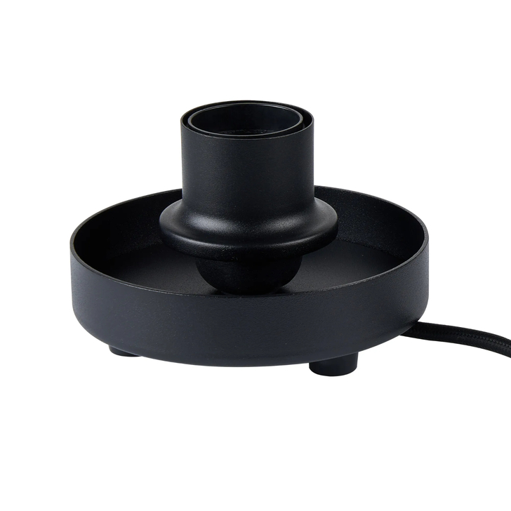 Idolite Devine Satin Black 1 Light E27 Shallow Table Lamp Without Shade,