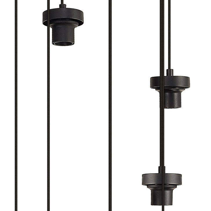 Idolite Devine Satin Black 11 Light E27 3.5m Round Multiple Pendant (FRAME ONLY)