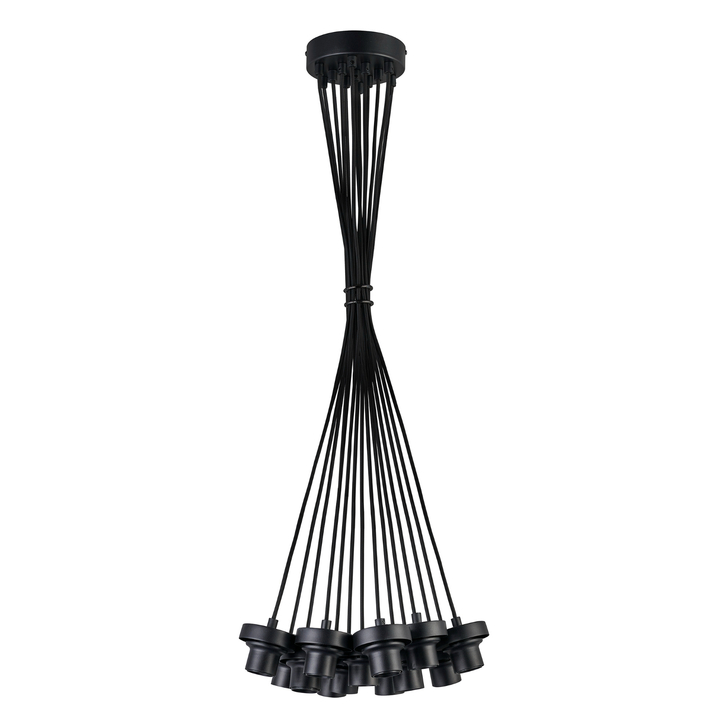 Idolite Devine Satin Black 13 Light E27 2m Cluster Pendant (FRAME ONLY), Suitable For A Vast Selection Of Glass Shades