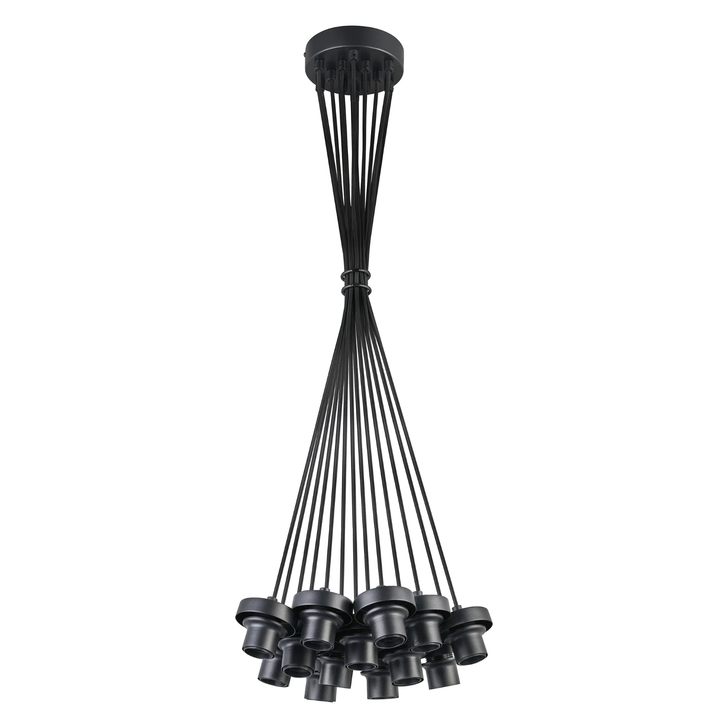Idolite Devine Satin Black 13 Light E27 2m Cluster Pendant (FRAME ONLY), Suitable For A Vast Selection Of Glass Shades
