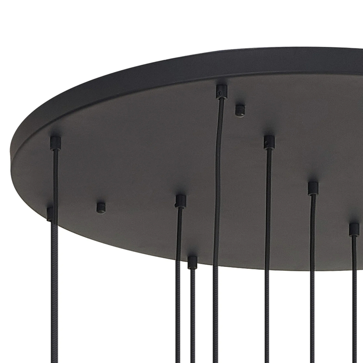 Idolite Devine Satin Black 13 Light E27 4m Round Multiple Pendant (FRAME ONLY)