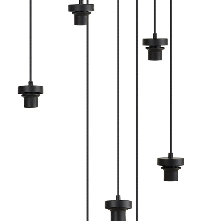 Idolite Devine Satin Black 13 Light E27 4m Round Multiple Pendant (FRAME ONLY)