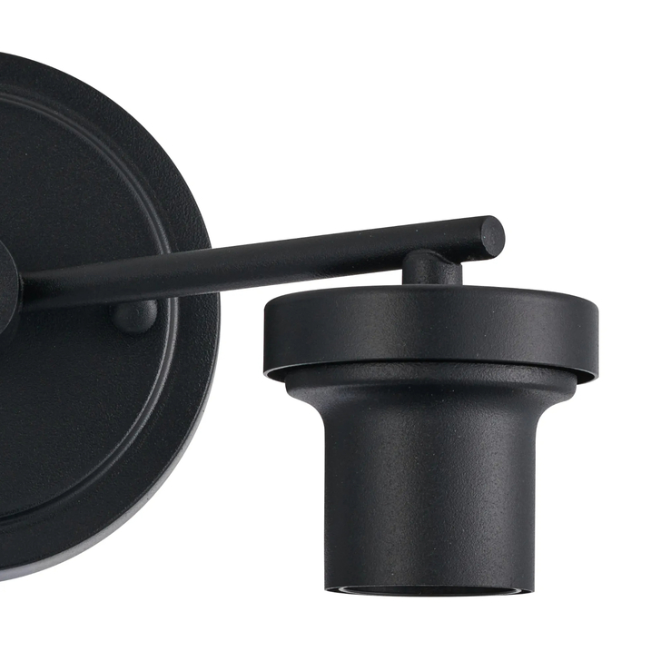 Idolite Devine Satin Black 2 Light E27 Round Plate Wall Light (FRAME ONLY)