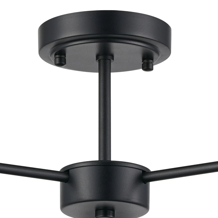 Idolite Devine Satin Black 3 Light Downward Semi Ceiling (FRAME ONLY)