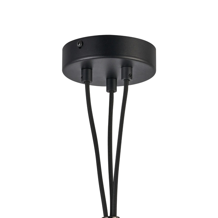 Idolite Devine Satin Black 3 Light E27 1m Cluster Pendant (FRAME ONLY), Suitable For A Vast Selection Of Glass Shades