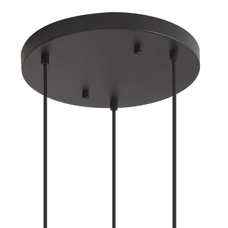 Idolite Devine Satin Black 3 Light E27 2m Round Multiple Pendant (FRAME ONLY)
