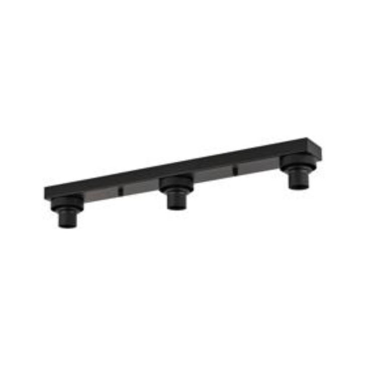 Idolite Devine Satin Black 3 Light E27 Linear Flush Ceiling (FRAME ONLY)