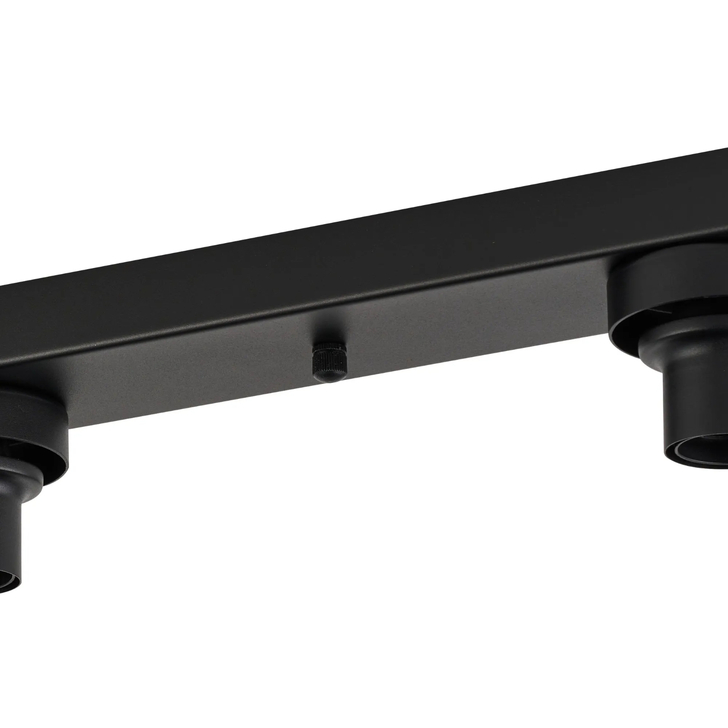 Idolite Devine Satin Black 3 Light E27 Linear Flush Ceiling (FRAME ONLY)