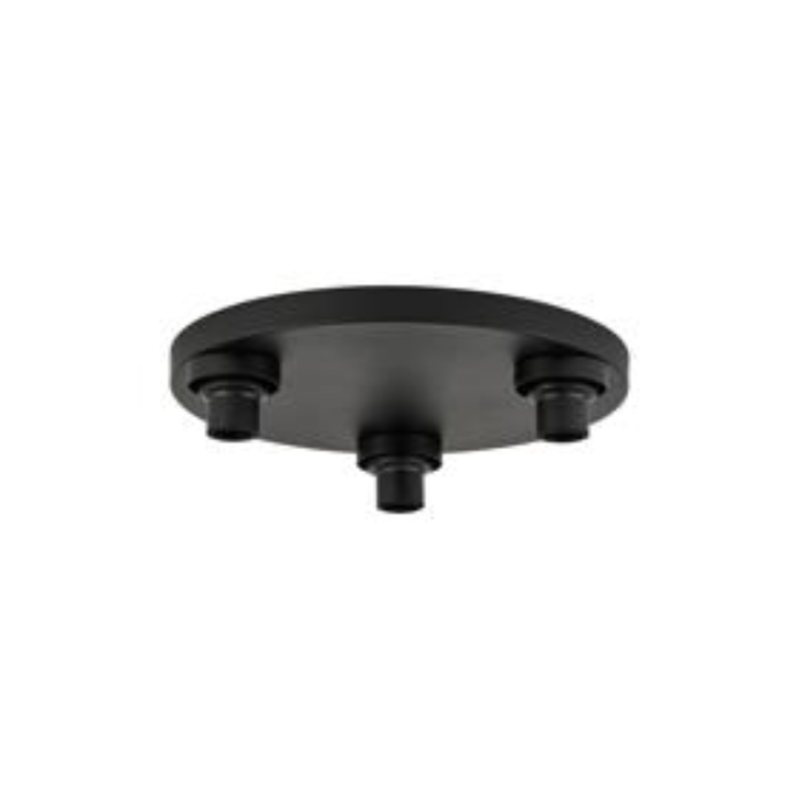 Idolite Devine Satin Black 3 Light E27 Round Flush Ceiling (FRAME ONLY)