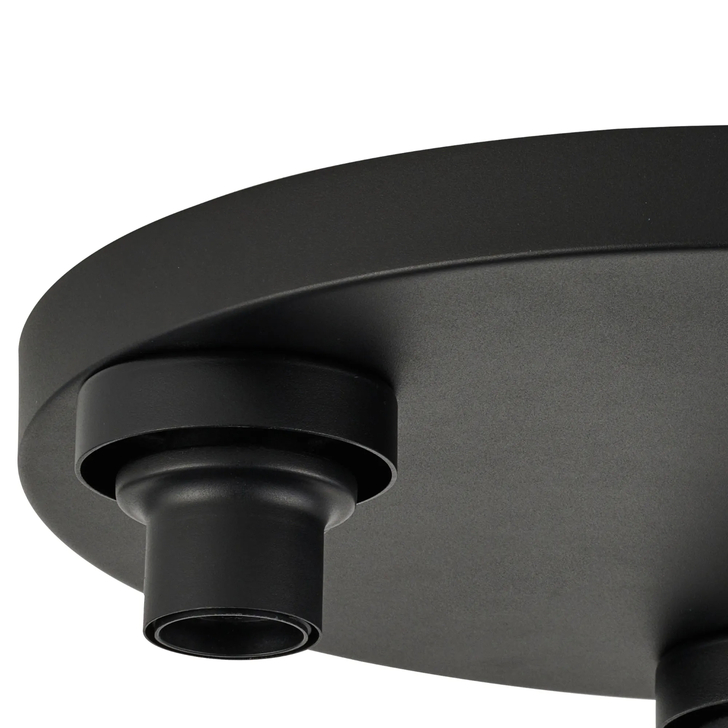 Idolite Devine Satin Black 3 Light E27 Round Flush Ceiling (FRAME ONLY)