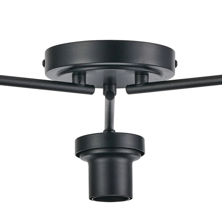 Idolite Devine Satin Black 3 Light Flush Ceiling (FRAME ONLY)
