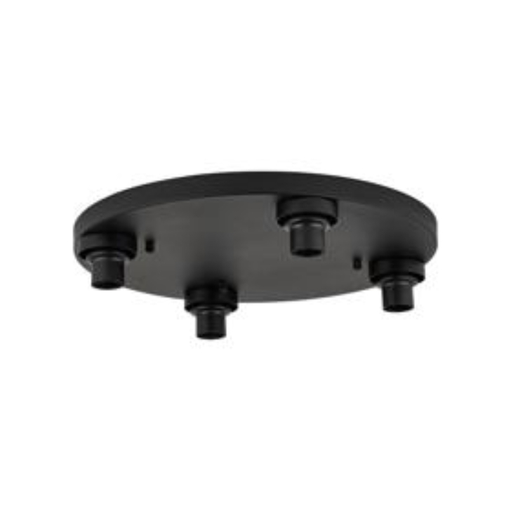 Idolite Devine Satin Black 4 Light E27 Round Flush Ceiling (FRAME ONLY)