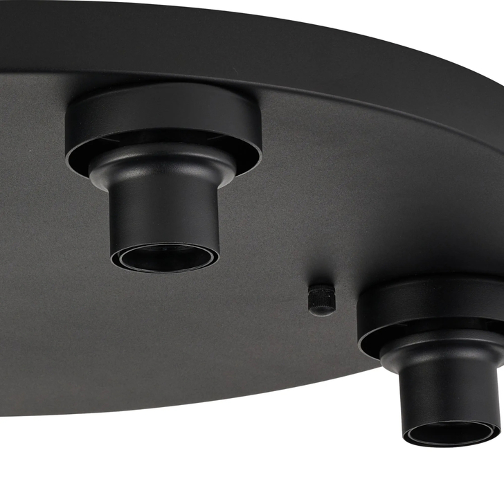 Idolite Devine Satin Black 4 Light E27 Round Flush Ceiling (FRAME ONLY)