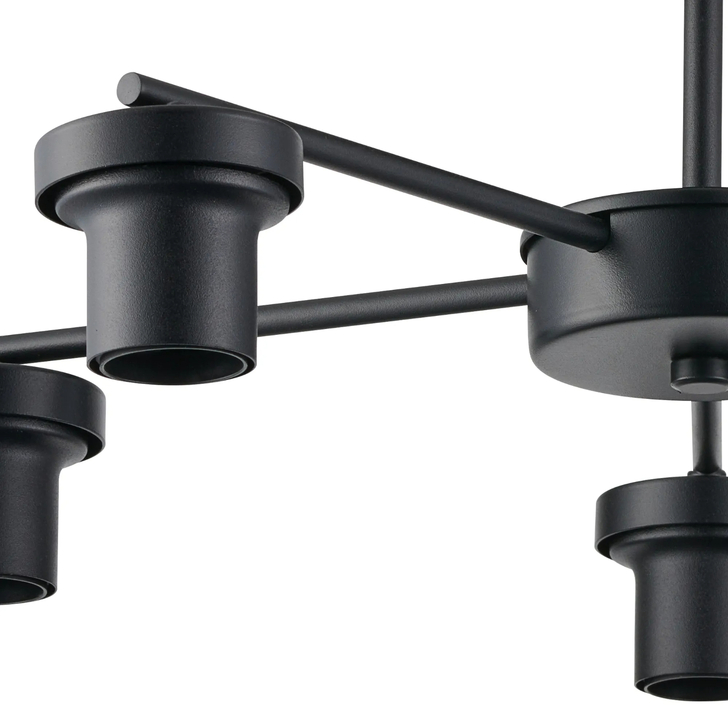Idolite Devine Satin Black 5 Light Downward Semi Ceiling (FRAME ONLY)