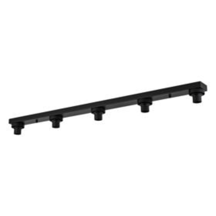 Idolite Devine Satin Black 5 Light E27 Linear Flush Ceiling (FRAME ONLY)
