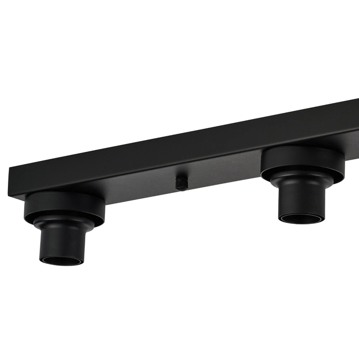 Idolite Devine Satin Black 5 Light E27 Linear Flush Ceiling (FRAME ONLY)