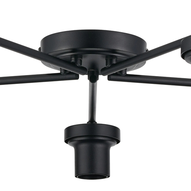 Idolite Devine Satin Black 5 Light Flush Ceiling (FRAME ONLY)