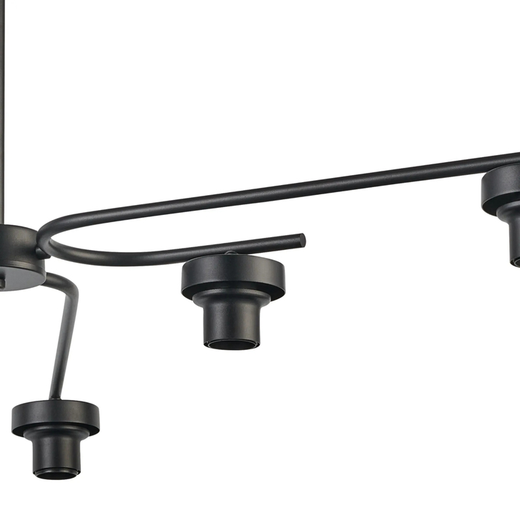 Idolite Devine Satin Black 6 Light E27 Fixed 3 Arm Pendant (FRAME ONLY)