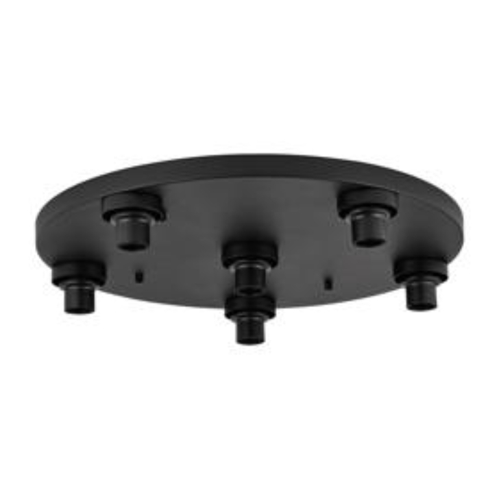 Idolite Devine Satin Black 6 Light E27 Round Flush Ceiling (FRAME ONLY)