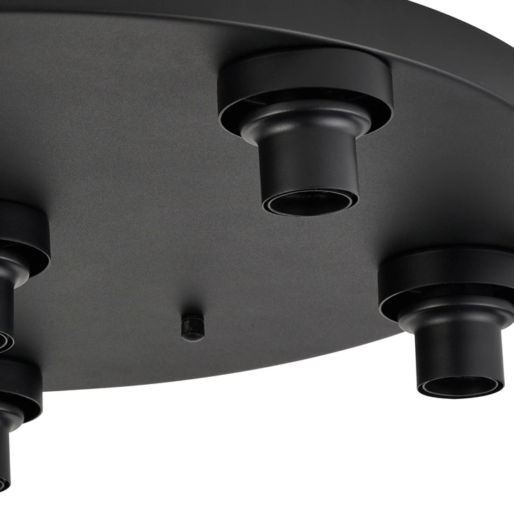 Idolite Devine Satin Black 6 Light E27 Round Flush Ceiling (FRAME ONLY)