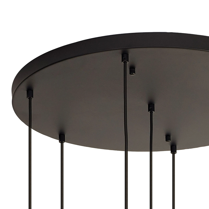 Idolite Devine Satin Black 7 Light E27 3m Round Multiple Pendant (FRAME ONLY)