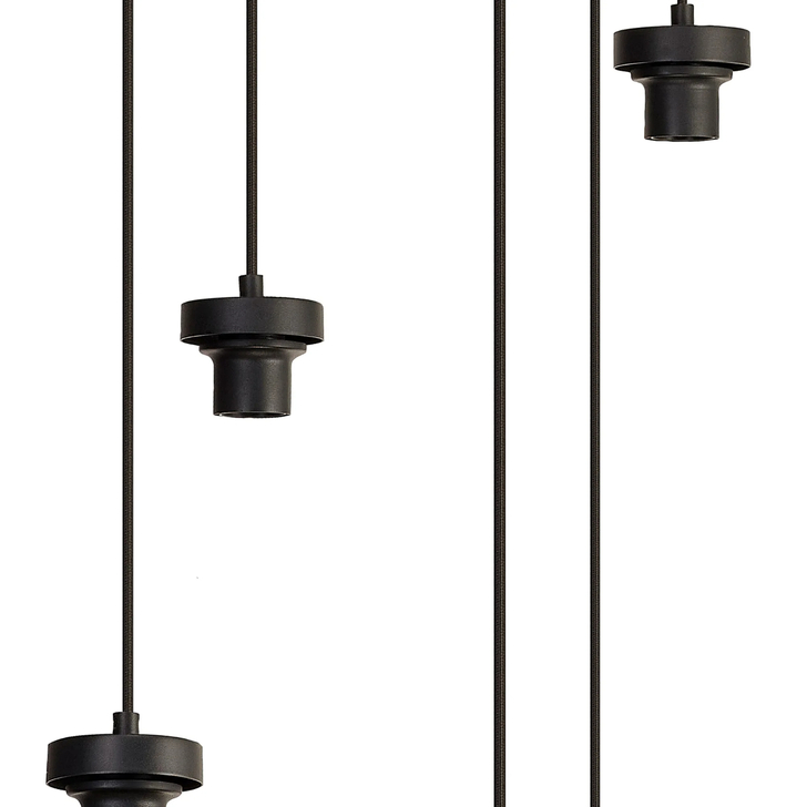 Idolite Devine Satin Black 7 Light E27 3m Round Multiple Pendant (FRAME ONLY)