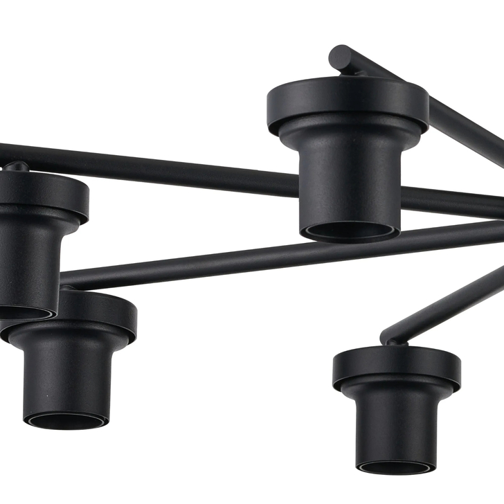 Idolite Devine Satin Black 8 Light Downward Semi Ceiling (FRAME ONLY)
