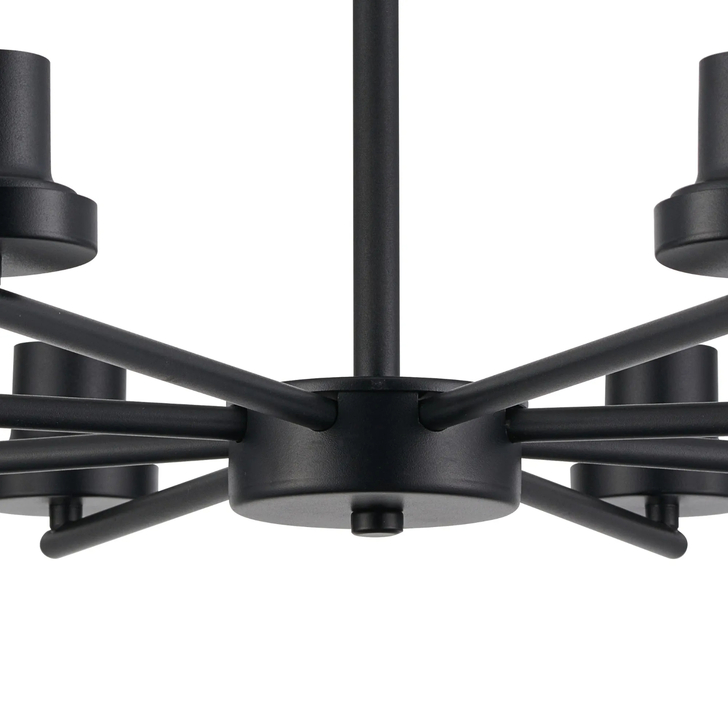 Idolite Devine Satin Black 8 Light Upward Semi Ceiling (FRAME ONLY)