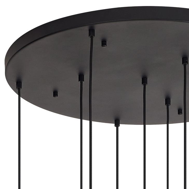 Idolite Devine Satin Black 9 Light E27 3m Round Multiple Pendant (FRAME ONLY)