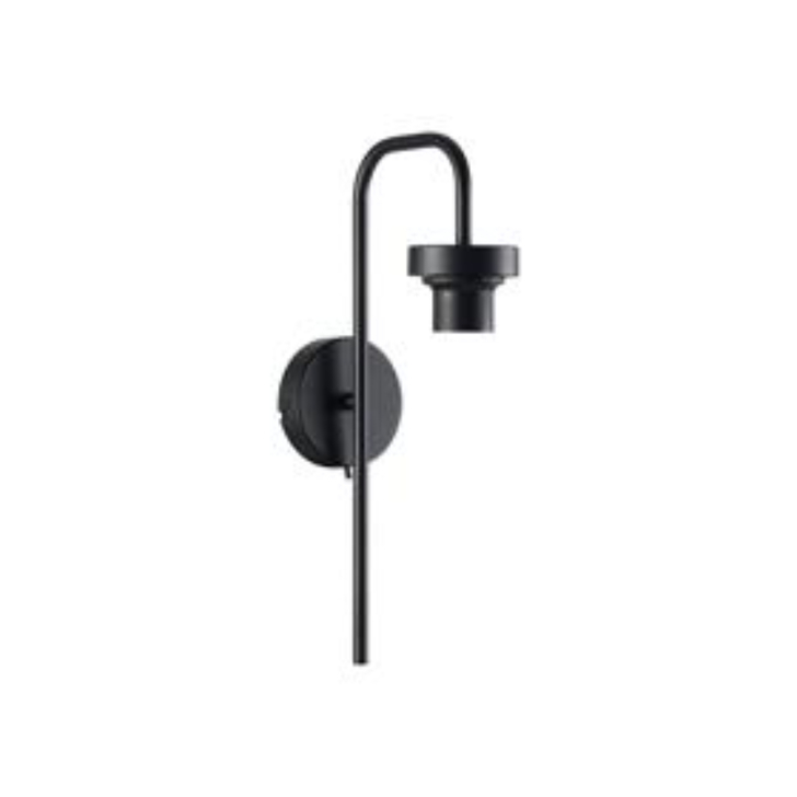 Idolite Devine Satin Black Curved 1 Light E27 Switched Wall Light (FRAME ONLY)