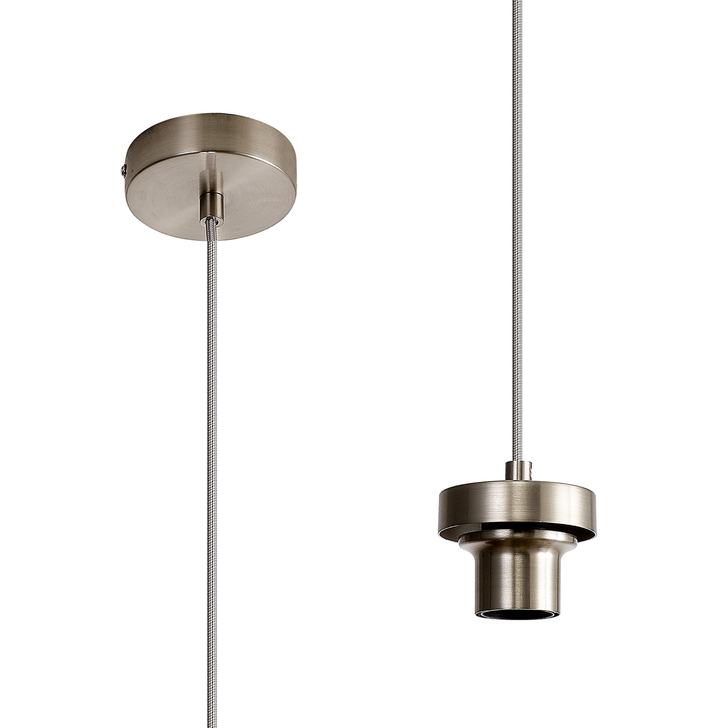 Idolite Devine Satin Nickel 1 Light E27 2m Pendant (FRAME ONLY)