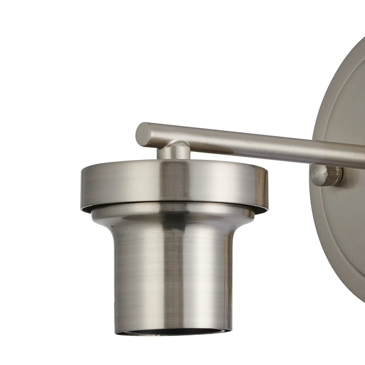 Idolite Devine Satin Nickel 1 Light E27 Round Plate Wall Light (FRAME ONLY)