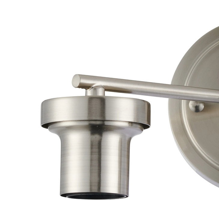 Idolite Devine Satin Nickel 2 Light E27 Round Plate Wall Light (FRAME ONLY)